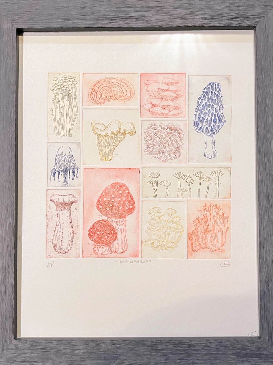 Mycophilia Mushroom - Art Print by Printmaker Lynn Rosskamp