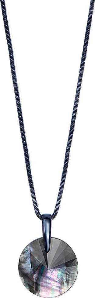 jolie long pendant necklace navy gunmetal iolite indigo