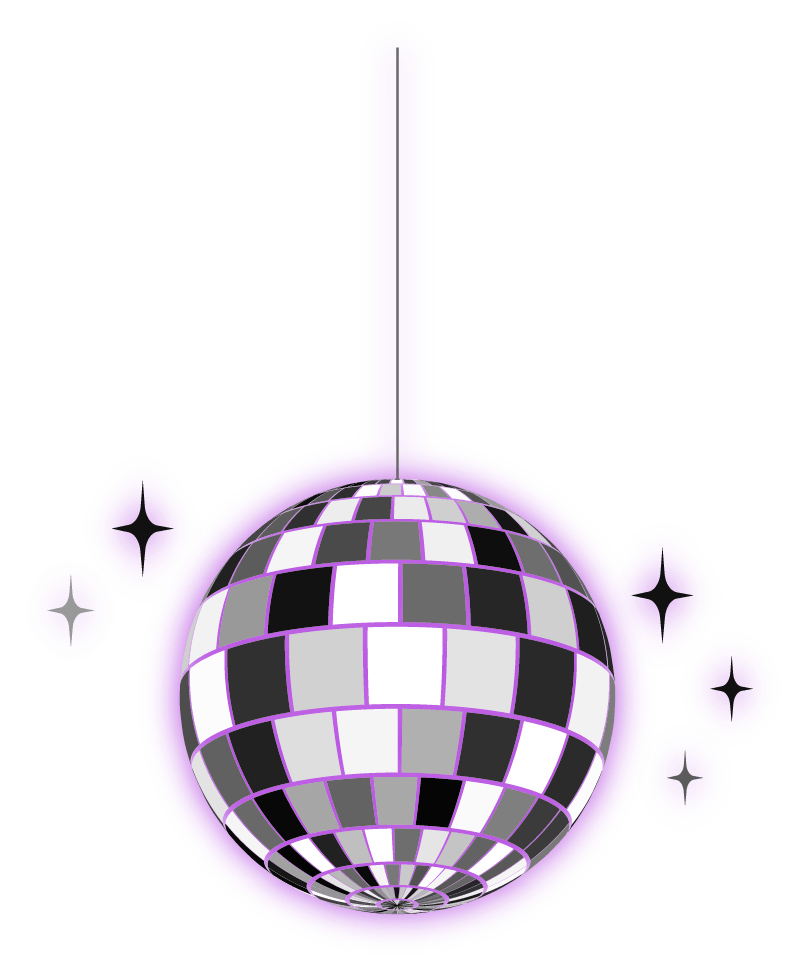 Disco Ball with glow and fringe